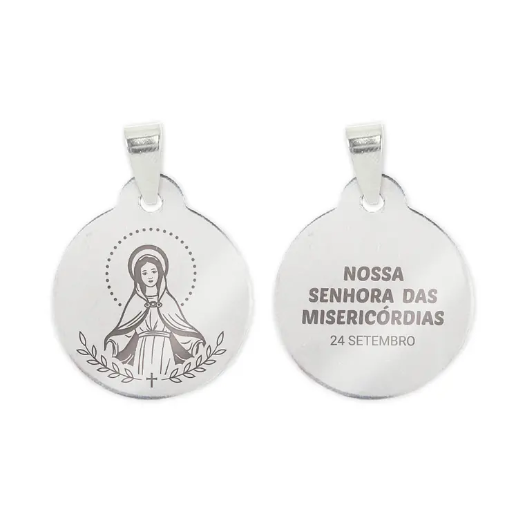 Our Lady of Mercy necklace and medal in steel 2
