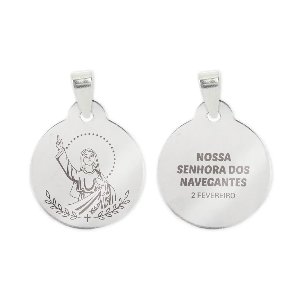 Our Lady of Navigators necklace and medal in steel 2