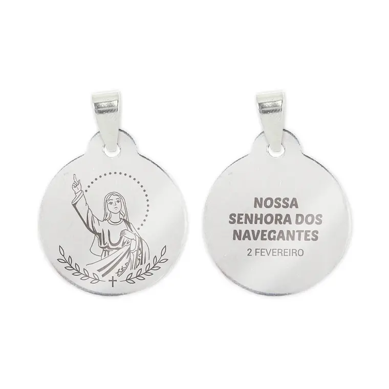 Our Lady of Navigators necklace and medal in steel 2