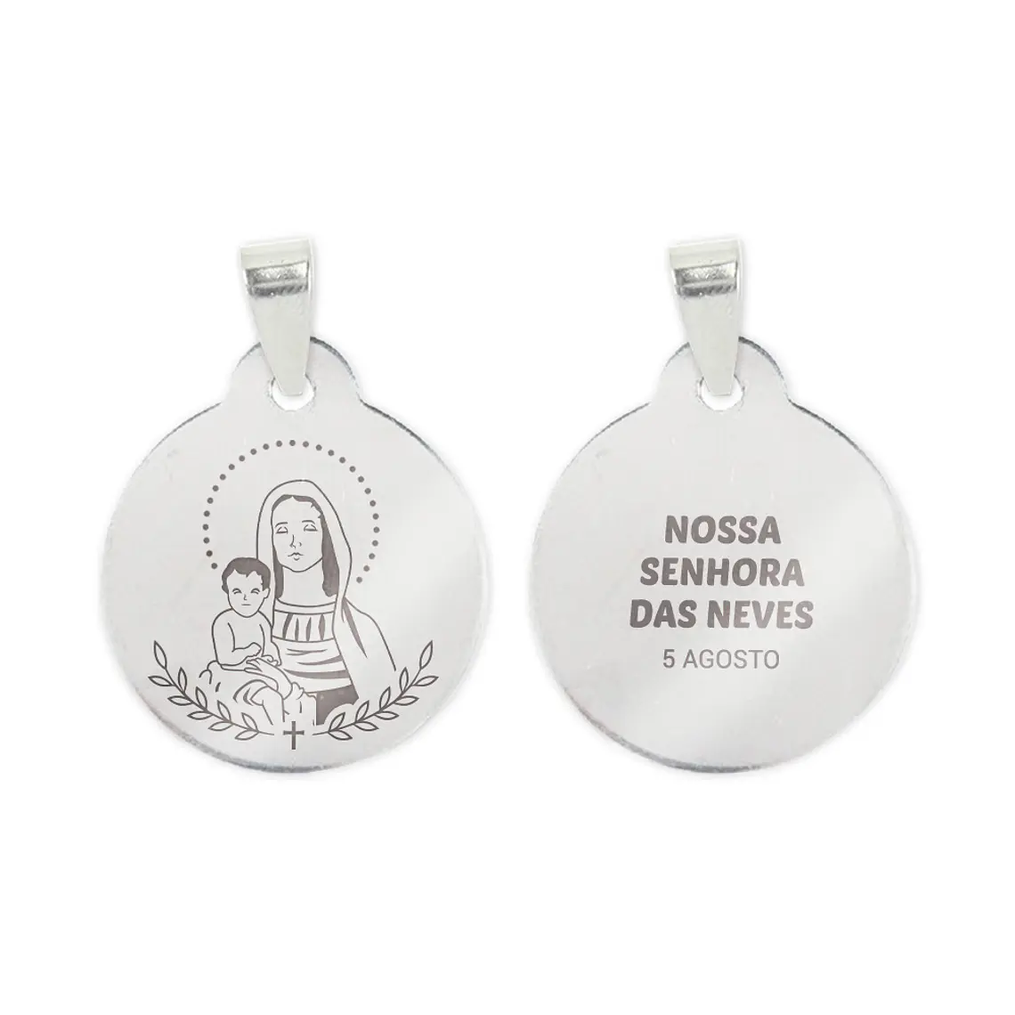 Our Lady of the Snows necklace and medal in steel 2