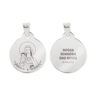 Our Lady of the Snows necklace and medal in steel