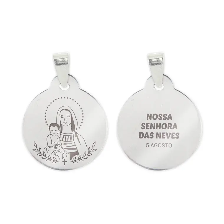 Our Lady of the Snows necklace and medal in steel 2