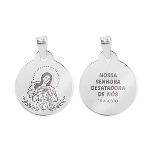 Our Lady Undoer of Knots necklace and medal in steel