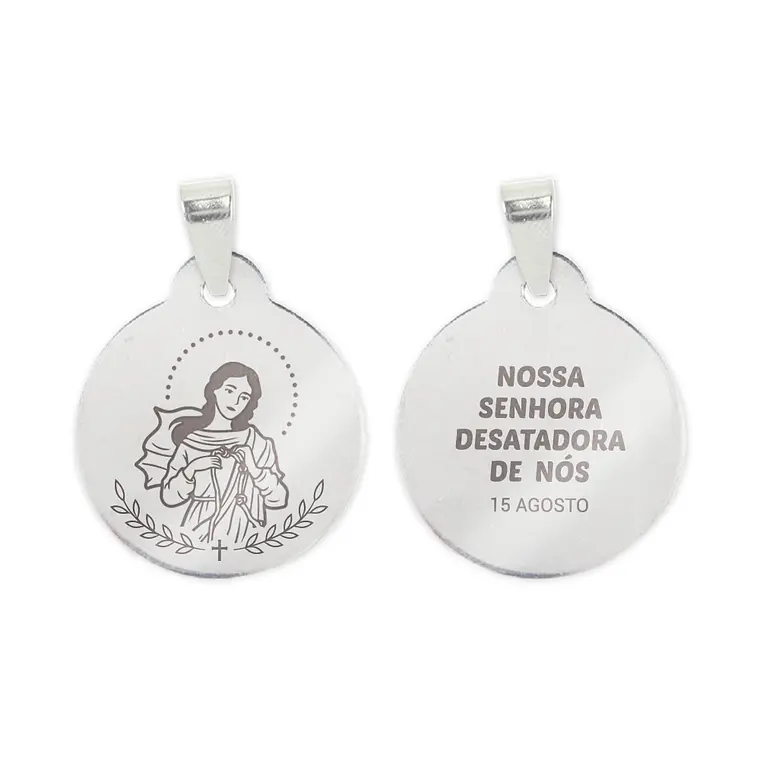 Our Lady Undoer of Knots necklace and medal in steel 2