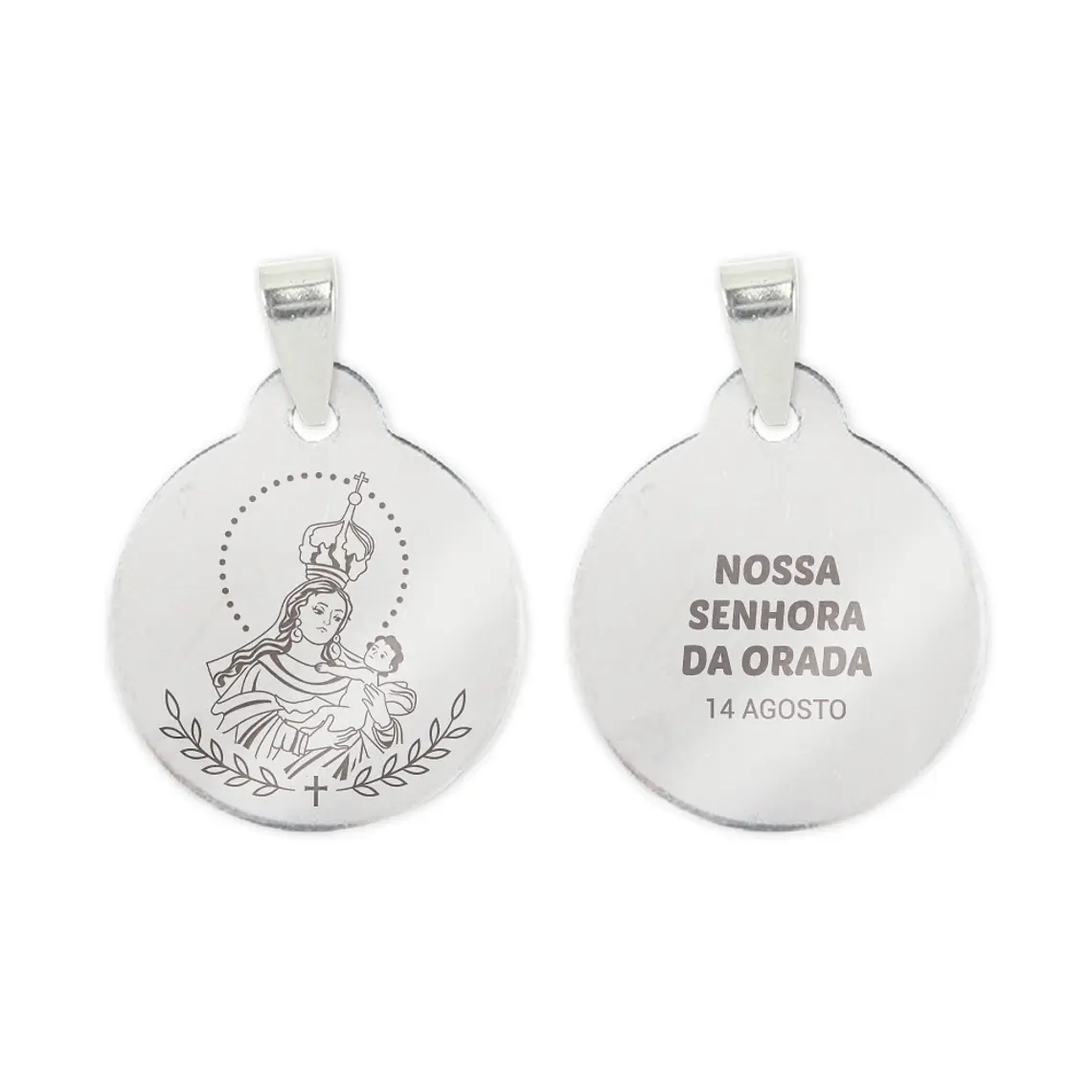 Fio e medalha de Nossa Senhora da Orada em aço inoxidável 2