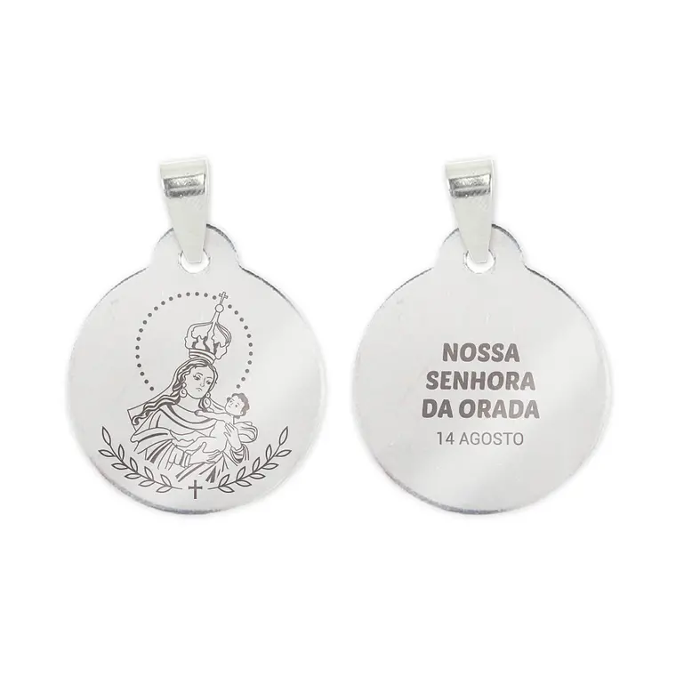 Fio e medalha de Nossa Senhora da Orada em aço inoxidável 2