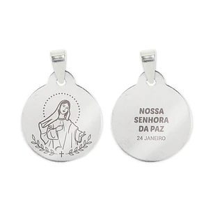 Our Lady of Peace necklace and medal in steel