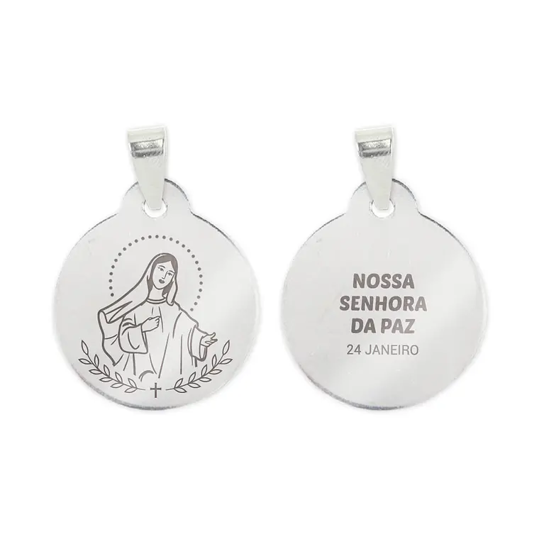 Collana e medaglia di Nostra Signora della Pace in acciaio inossidabile 2