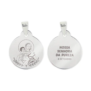 Our Lady of Purity necklace and medal in steel