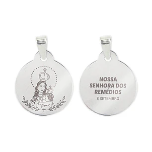 Our Lady of Remedies necklace and medal in steel