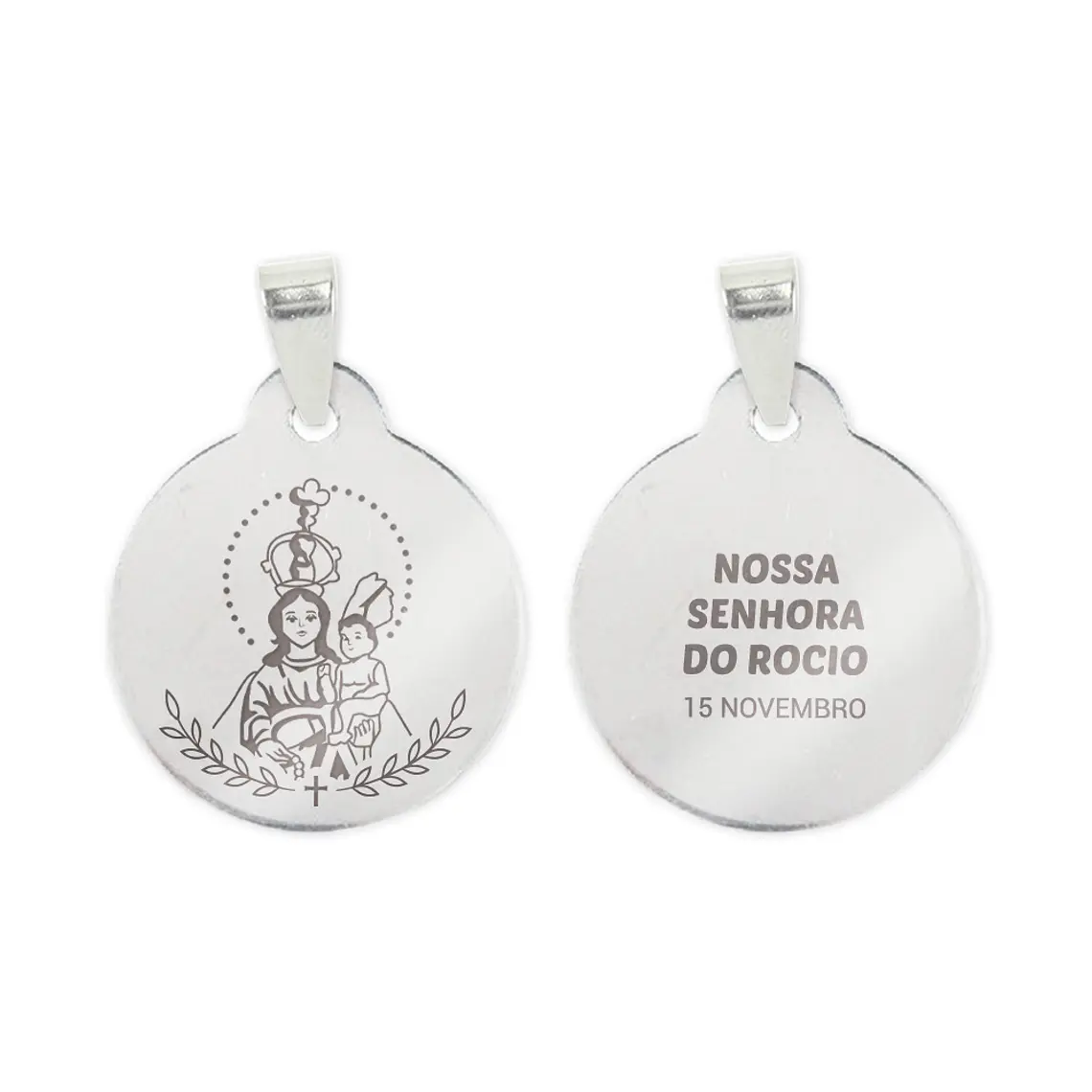 Our Lady of Rocio necklace and medal in steel 2