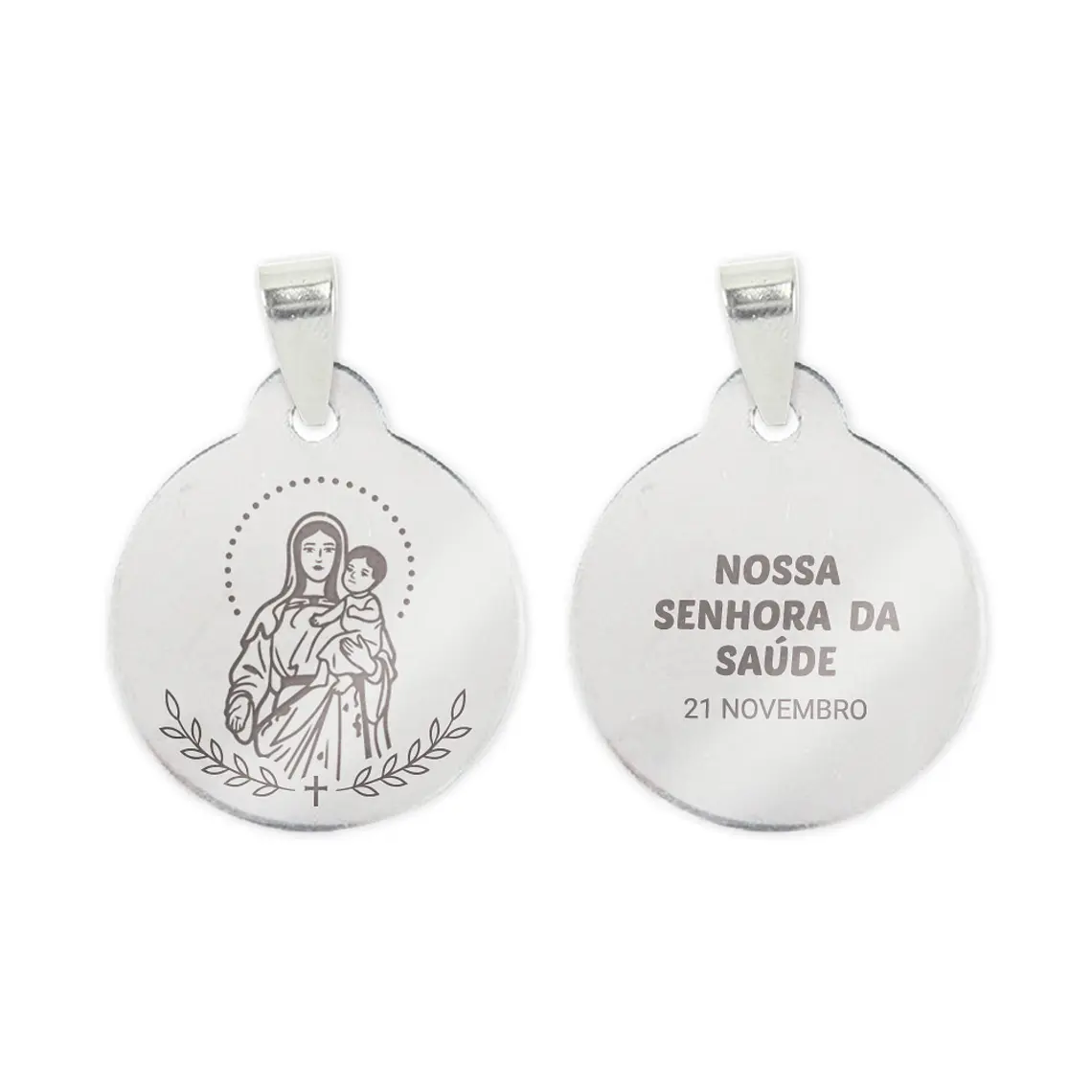 Collana e medaglia di Nostra Signora della Salute in acciaio inossidabile 2