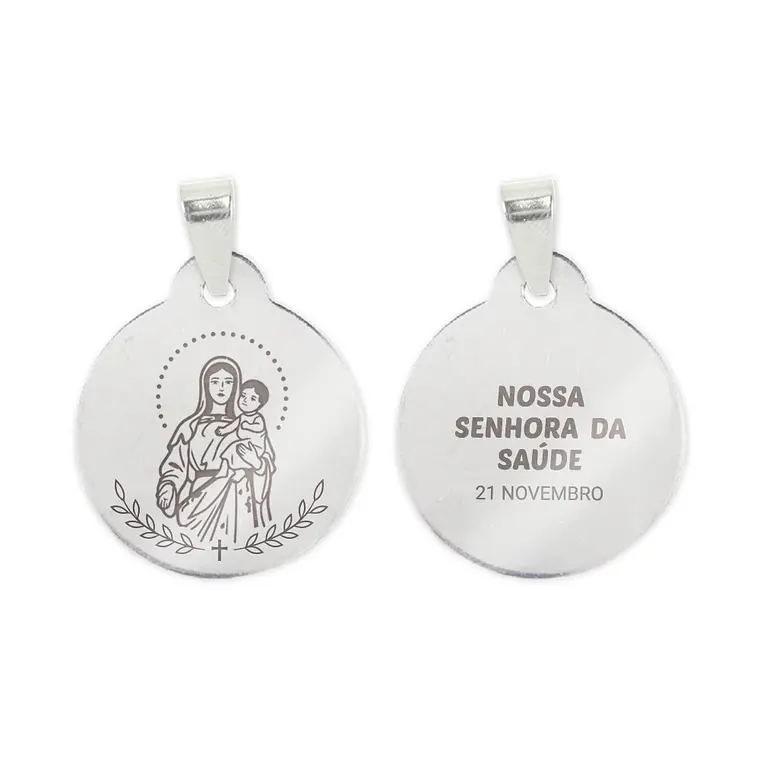 Collana e medaglia di Nostra Signora della Salute in acciaio inossidabile 2