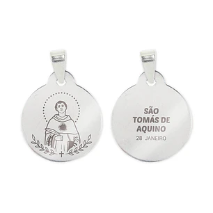 Saint Thomas Aquinas necklace and medal in steel