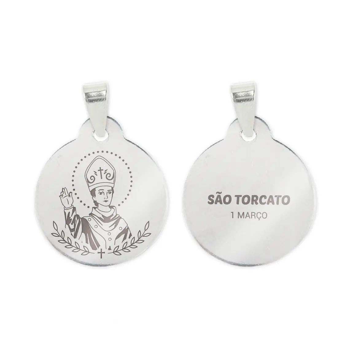 Fio e medalha de São Torcato em aço inoxidável 2