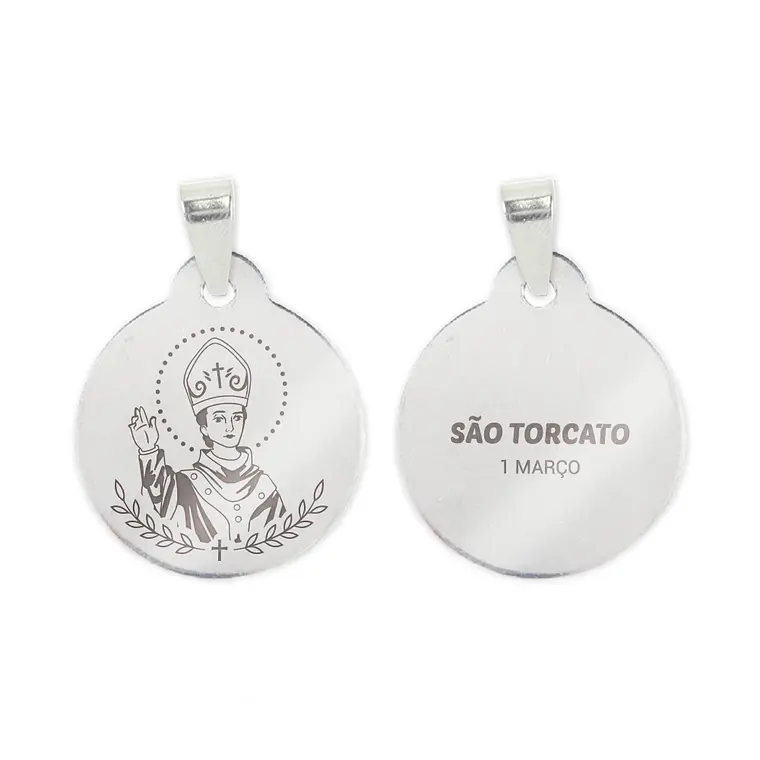 Fio e medalha de São Torcato em aço inoxidável 2