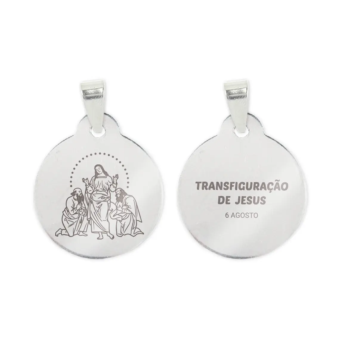 Fio e medalha da Transfiguração de Jesus em aço inoxidável 2