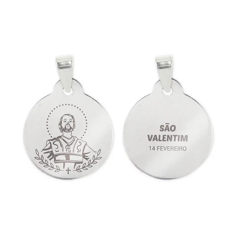 Saint Valentine necklace and medal in steel 2