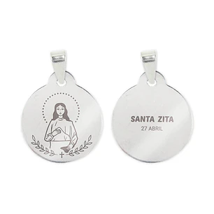 Saint Zita necklace and medal in steel