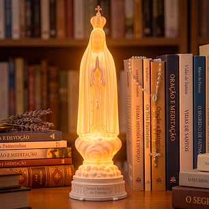 Estatua iluminada de Nuestra Señora de Fátima
