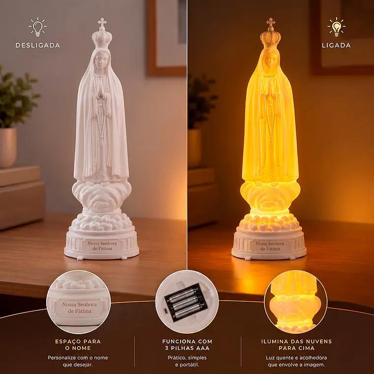 Statua illuminata della Madonna di Fatima 1
