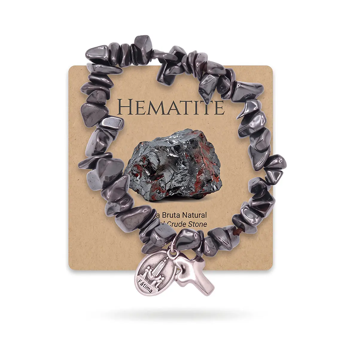 Pulseira católica de Hematite natural 1