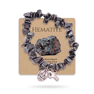 Pulseira católica de Hematite natural