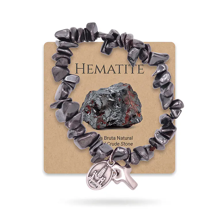 Pulseira católica de Hematite natural 1