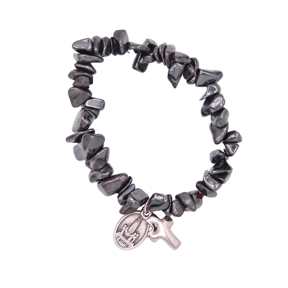 Pulseira católica de Hematite natural 3
