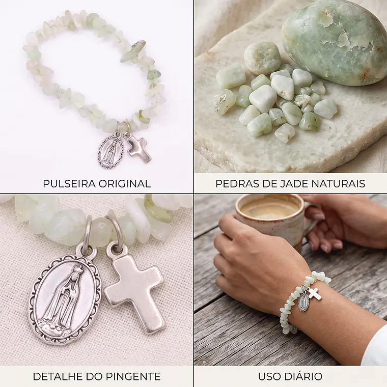 Pulseira católica de Jade natural 2