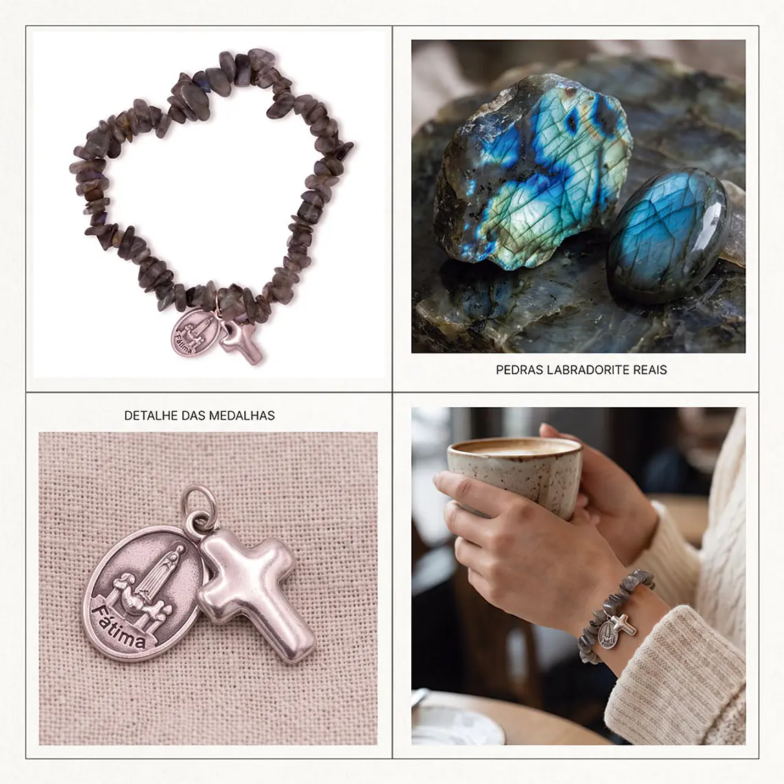 Pulseira católica de Labradorite natural 2