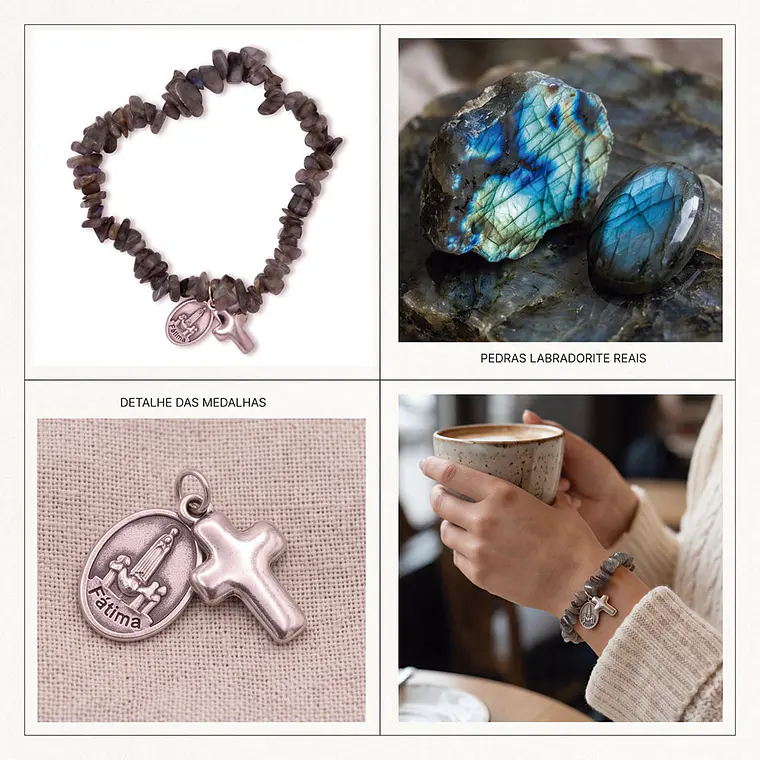 Pulseira católica de Labradorite natural 2