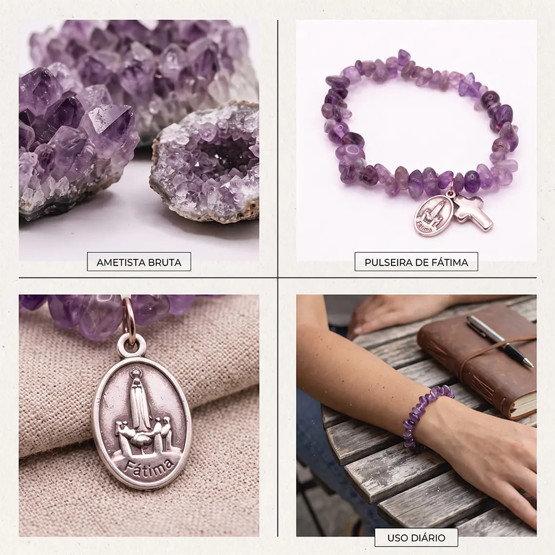 Pulseira católica de Ametista natural 2