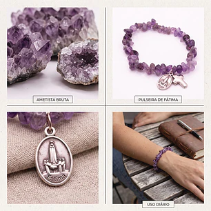 Pulseira católica de Ametista natural
