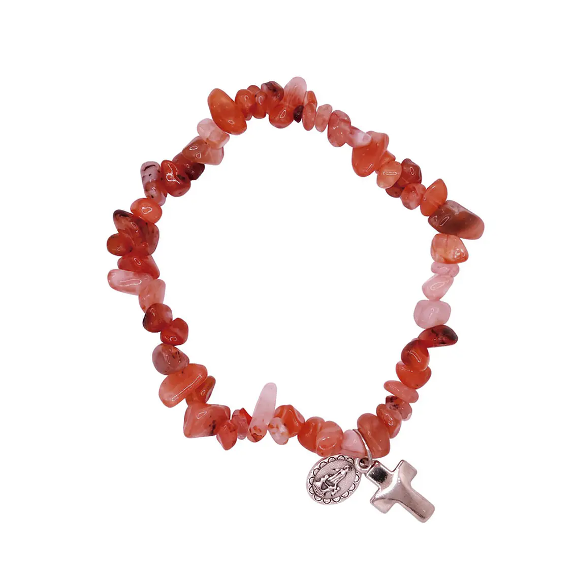 Pulseira católica de Ágata Cornalina natural 3