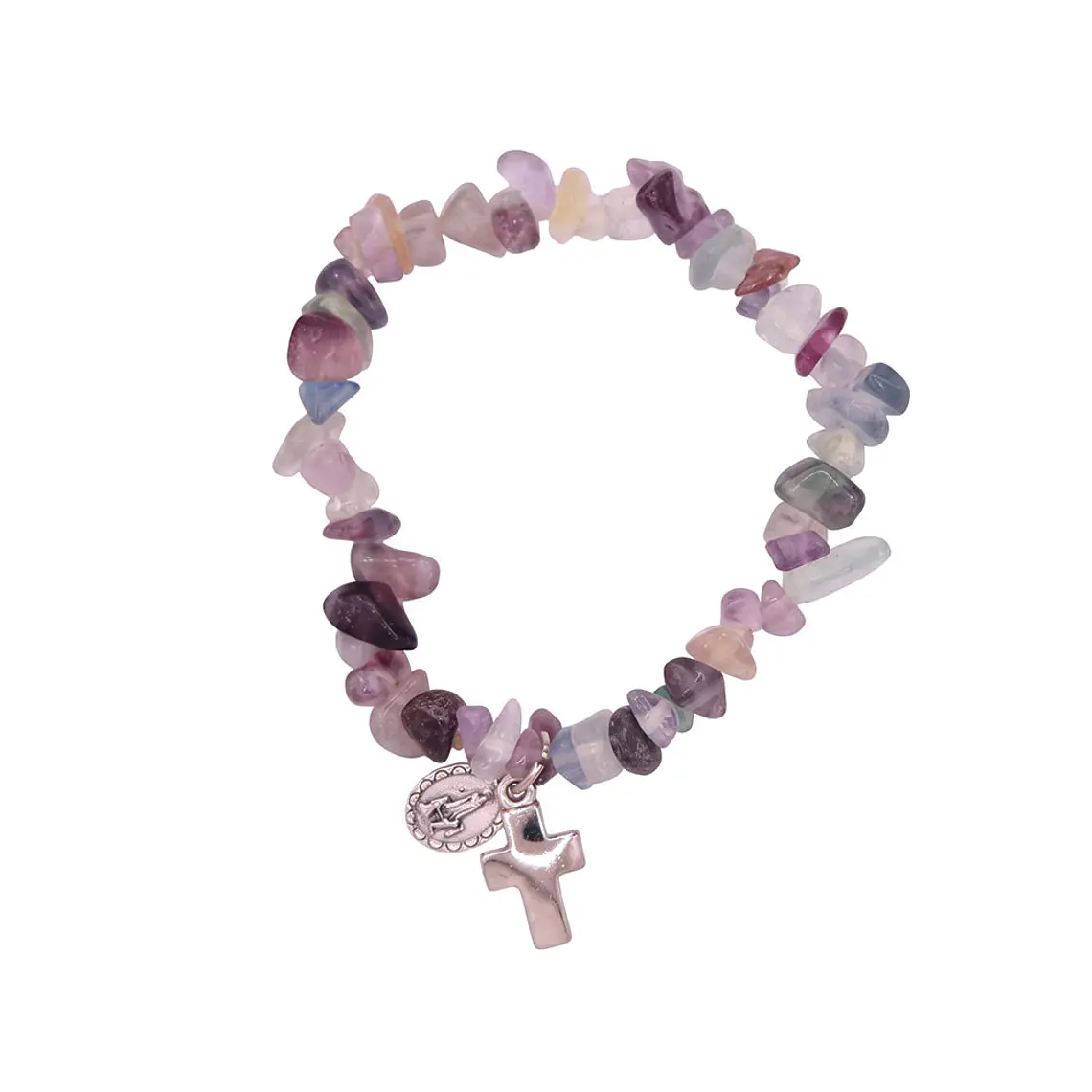 Pulseira católica de Fluorite natural 3