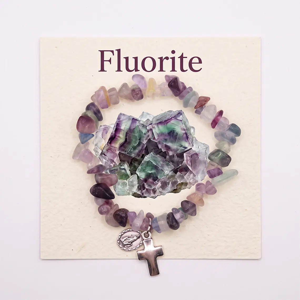 Pulseira católica de Fluorite natural 1