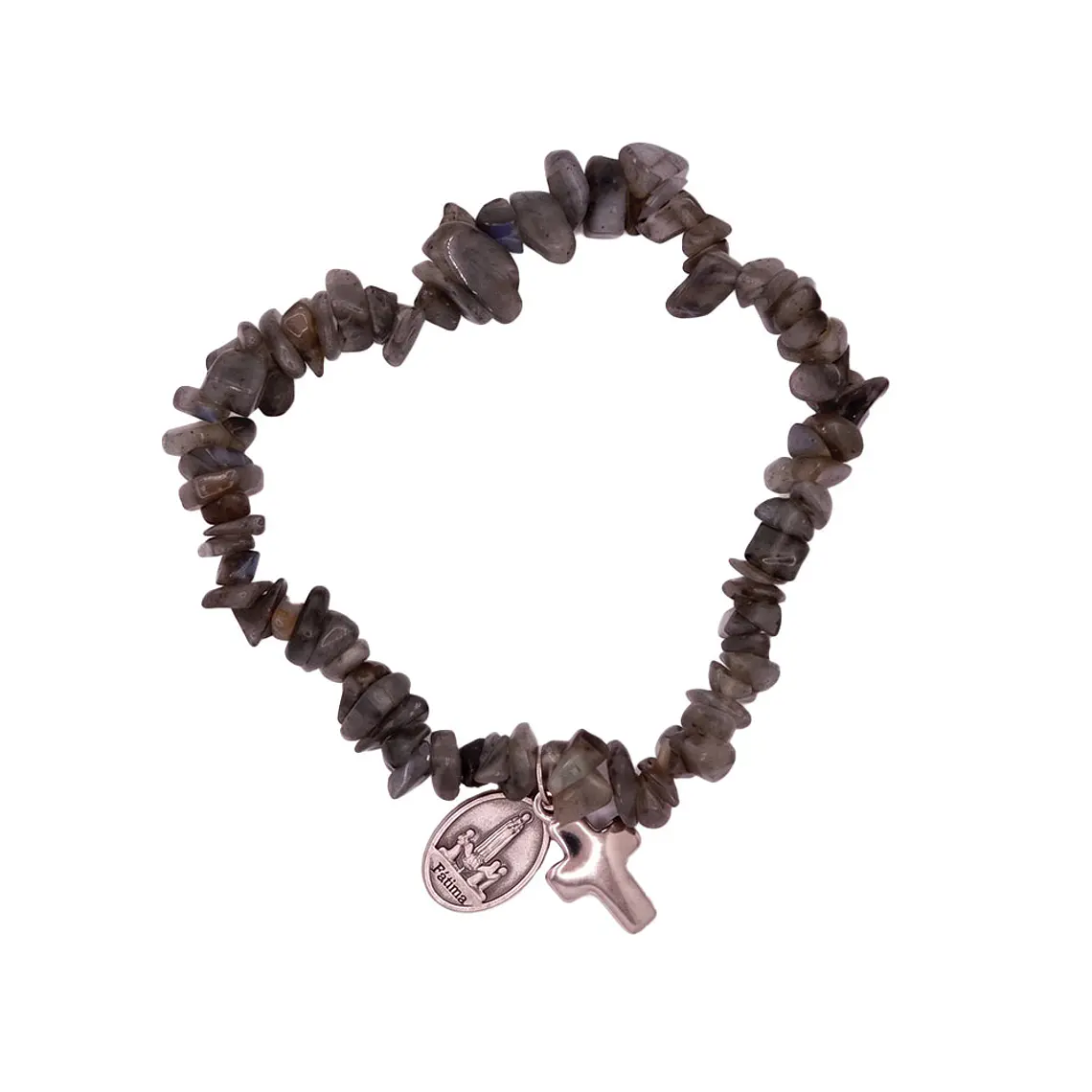 Pulseira católica de Quartzo Fumado natural 3