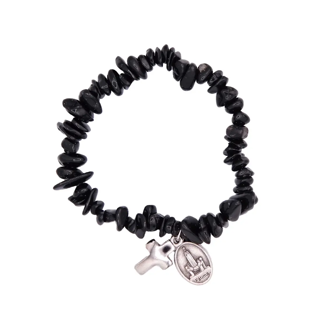 Pulseira católica de Turmalina preta natural 3