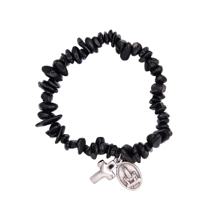Pulseira católica de Turmalina preta natural 3