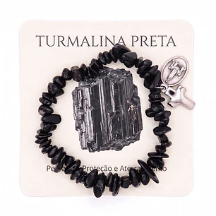 Bracelet catholique de tourmaline noire naturelle