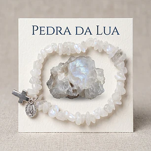 Bracelet en pierre de lune naturelle catholique