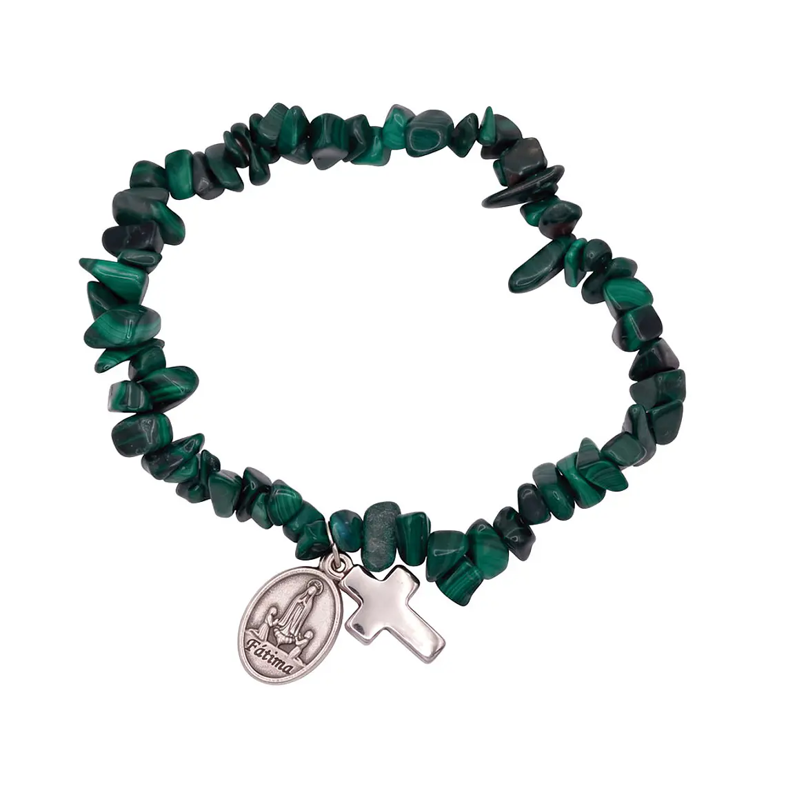 Pulseira católica de Malaquite natural 3