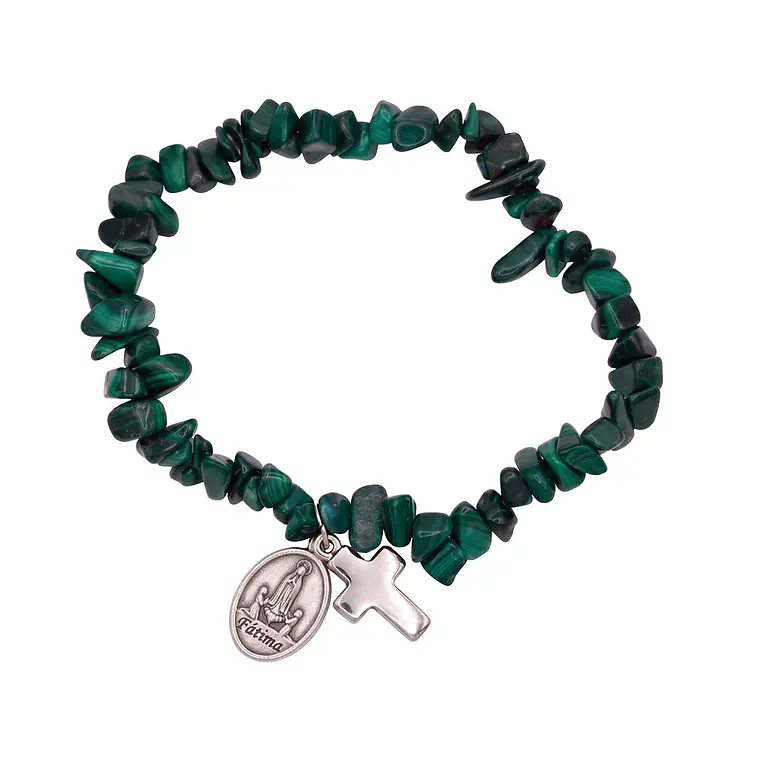 Pulseira católica de Malaquite natural 3