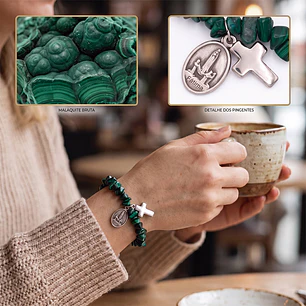 Bracelet catholique de malachite naturel
