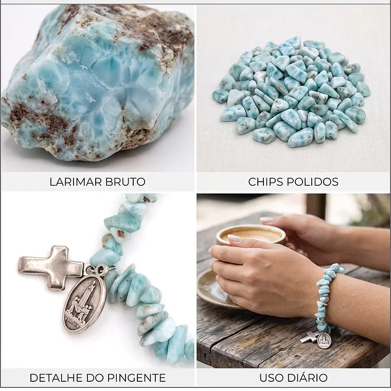 Bracciale cattolico Larimar naturale 2