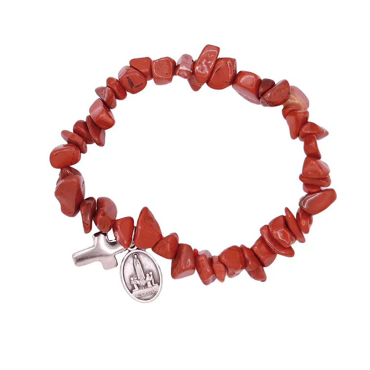 Bracciale cattolico di diaspro rosso cattolico 3