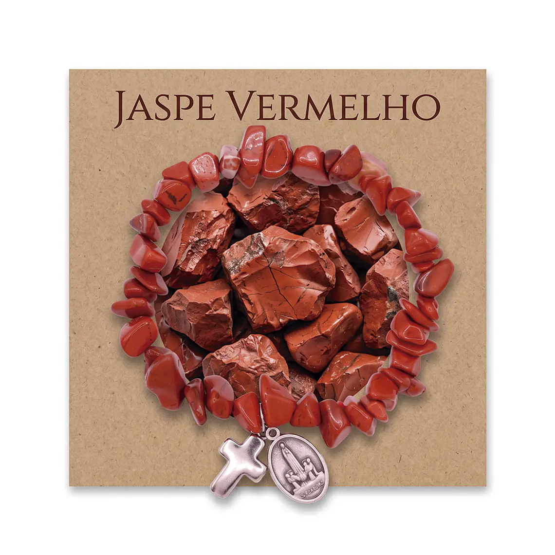 Bracciale cattolico di diaspro rosso cattolico 1