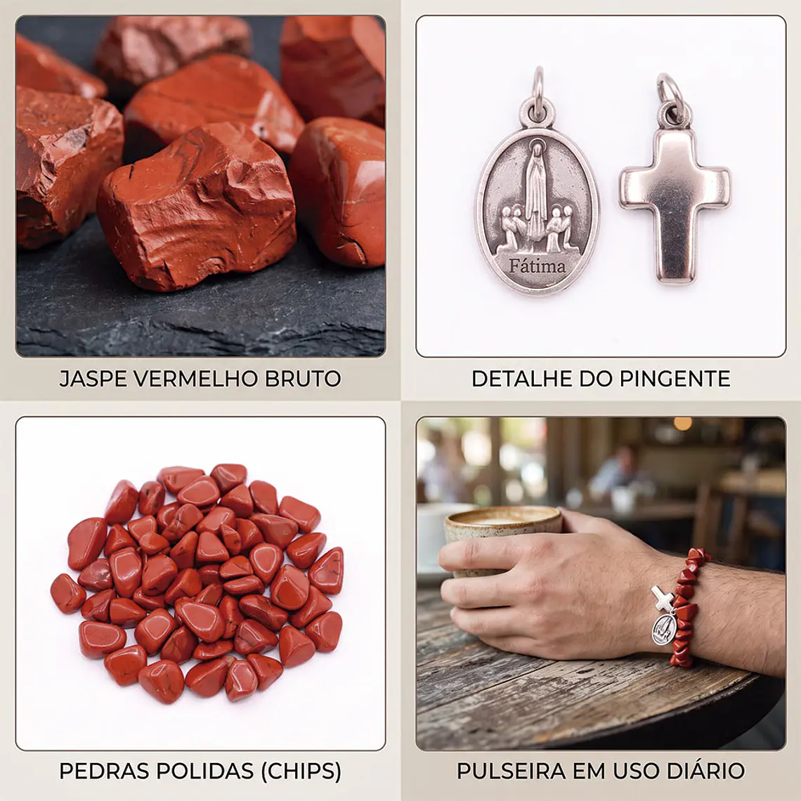 Bracciale cattolico di diaspro rosso cattolico 2