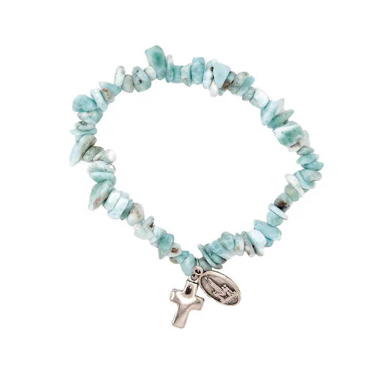 Bracciale cattolico Larimar naturale 3